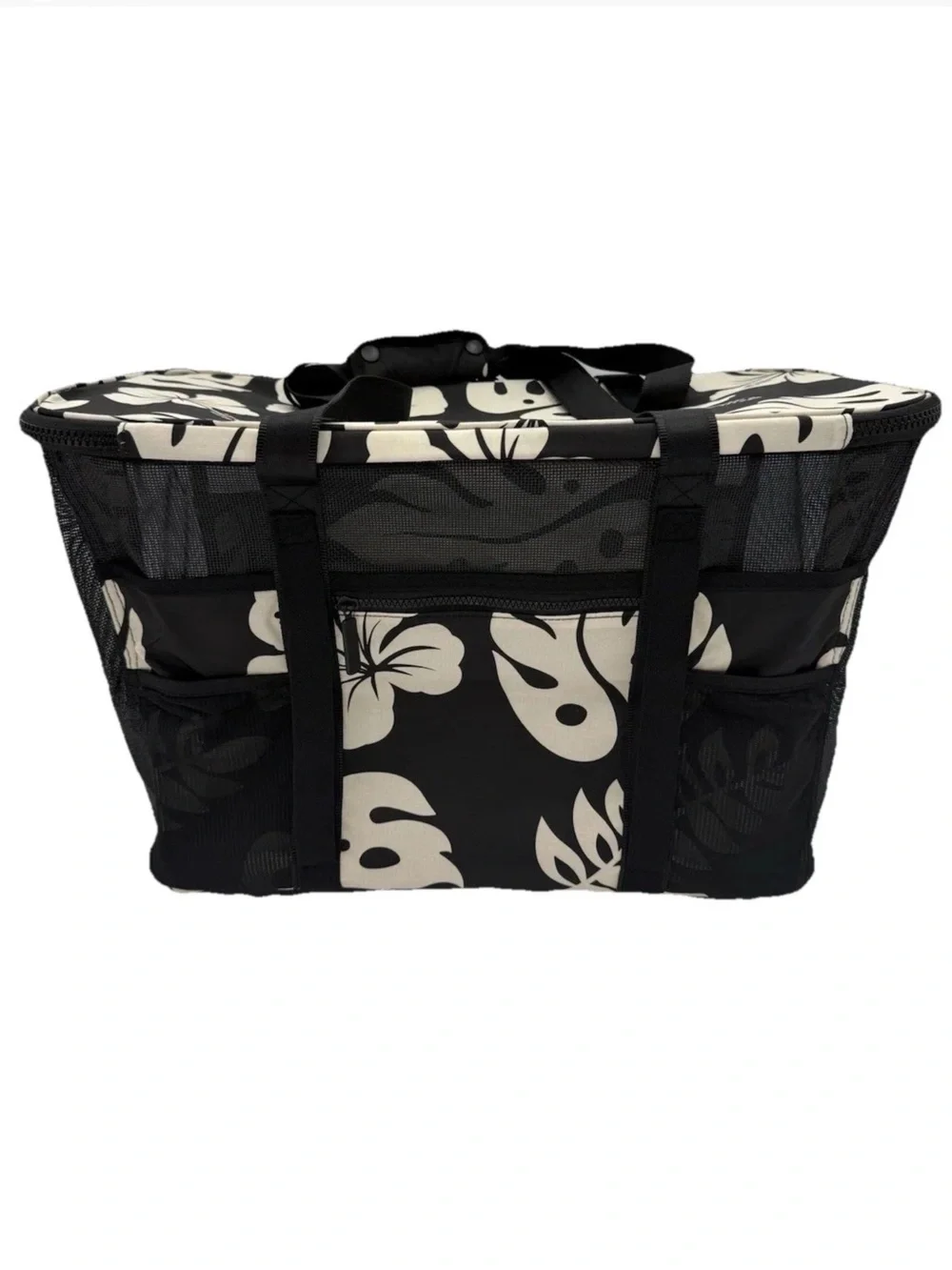 Aloha + CleverMade Collapsible Beach Tote Black